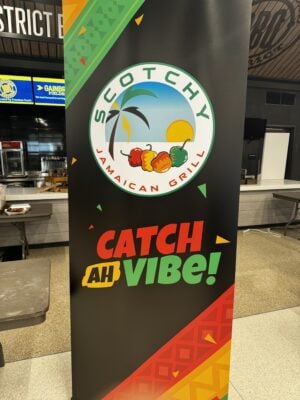 catch ah vibe slogan scotchy jamaican grill