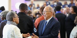 Witherspoon Presbyterian Church during its 11 a.m. Sunday service at its new location at 3535 Kessler Blvd.