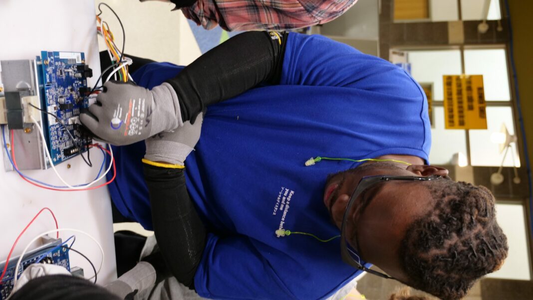 student learns about HVAC at Carrier facility