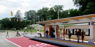 a photo of one of the Purple Line stations near RIchardt Street.