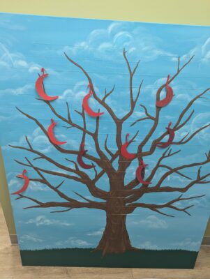 sickle cell art project for people at Riley