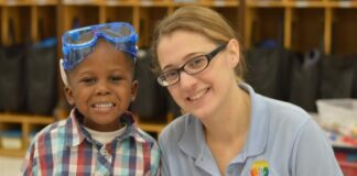 woman and boy early learning Indiana LENA