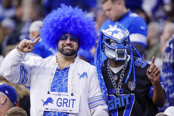 fans during NFL football game between the Detroit Lions and Indianapolis Colts.