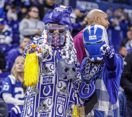 fans during NFL football game between the Detroit Lions and Indianapolis Colts.