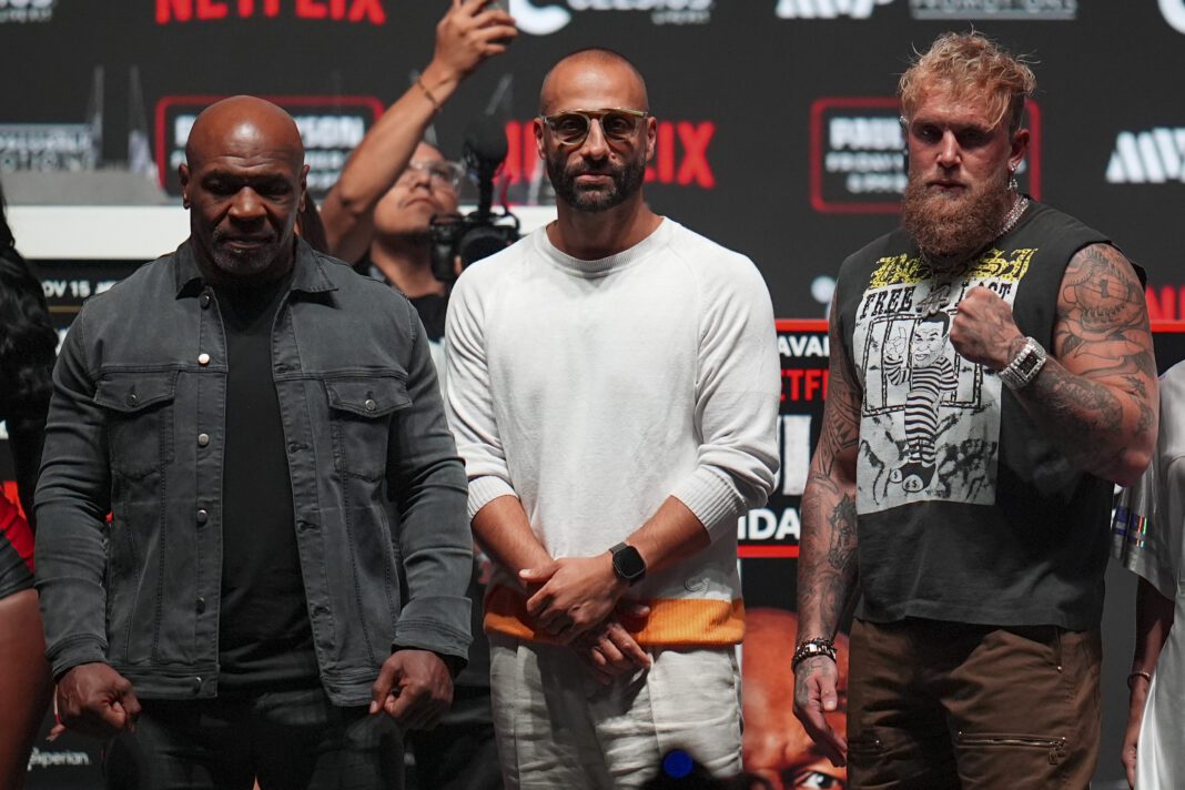 Mike Tyson and Jake Paul before their boxing match.
