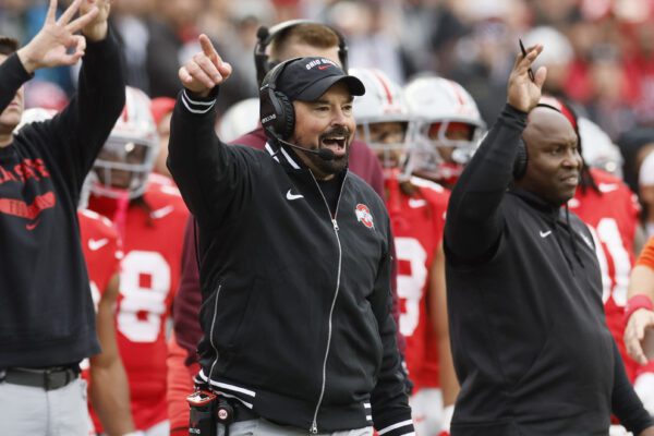 Ohio State University head coach Ryan Day during the game against the Indiana University Hoosiers.
