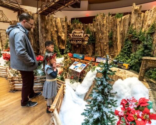 family at jingle rails