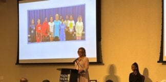 Carole Craig, founder and principal of Craig Leadership Services accepting the 2024 Making a Difference Award during the ceremony hosted by Freetown Village at the Madam Walker Legacy Center on Nov. 19, 2024. (Photo/Chloe McGowan)