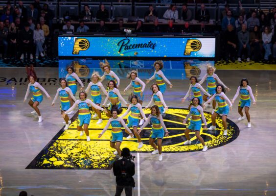 The Pacemates cheer squad for the Indiana Pacers.