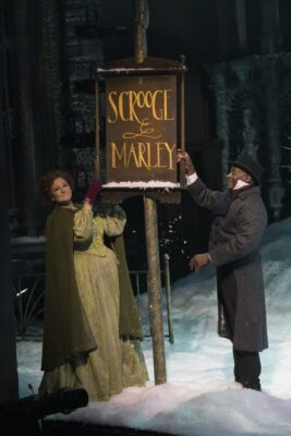 A scene from "A Christmas Carol" at IRT