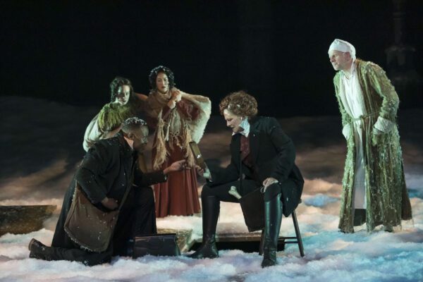 A scene from "A Christmas Carol" at IRT