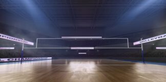 Volleyball court floor. decoractive image used for Indy Ignite. Getty.