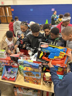 Kids at toy table