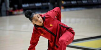 University of Southern California guard Juju Watkins on January 23, 2025 in West Lafayette, Indiana. (Photo/Darnell Scott)