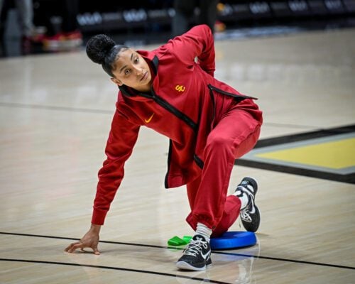 University of Southern California guard Juju Watkins on January 23, 2025 in West Lafayette, Indiana. (Photo/Darnell Scott)