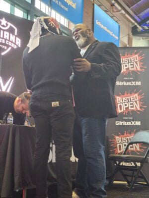 Mark Hendry during the 2025 Royal Rumble WWE community champions celebration.