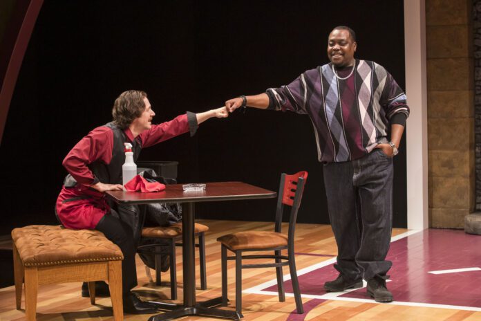 Matt (Quinn M. Johnson) and Shawn (Enoch King) in the IRT's 2025 production of "King James." (Photo/Zach Rosing)