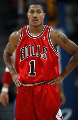 Derrick Rose in 2008 with the Chicago Bulls