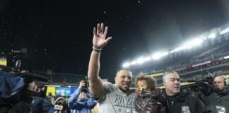 Saquon Barkley of the Philadelphia Eages after the NFC Championship game.