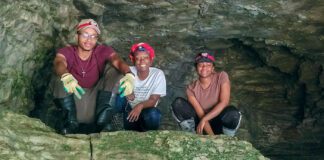 people in cave