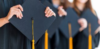 Graduate caps and gowns