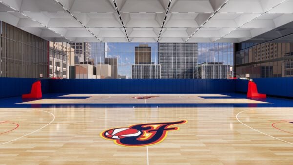 Indiana Fever Sports Performance Center WNBA basketball court.