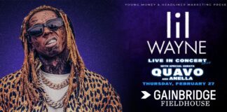 Promotional materical for Lil Wayne concert at Gainbridge Fieldhouse.