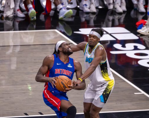 Pistons Isaiah Stewart on WWE Night against the Pacers.