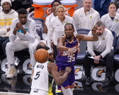 Phoenix Suns forward Kevin Durant (35) during the NBA game versus the Indiana Pacers on January 4, 2025, at Gainbridge Fieldhouse,, in downtown Indianapolis, Indiana. (Photo/Walt Thomas)