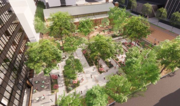 rendering of plaza