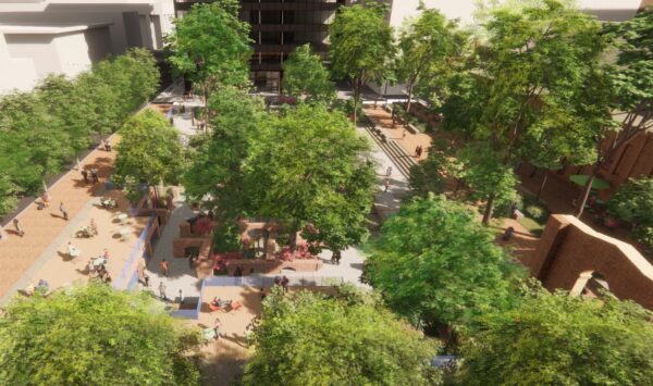 rendering of plaza