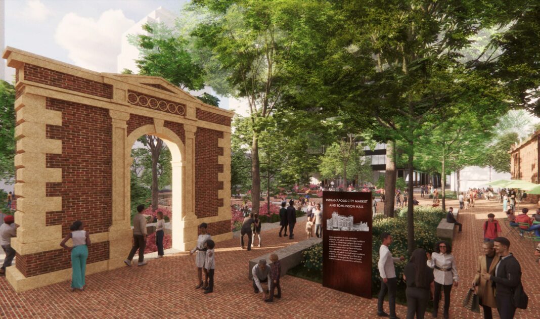 rendering of plaza