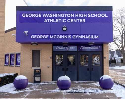 Another view during the George McGinnis Gymnasium renaming ceremony on February 20, 2025, at George Washington High School, in Indianapolis, Indiana. (Photo/Walt Thomas)