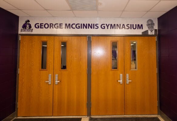 Another view during the George McGinnis Gymnasium renaming ceremony on February 20, 2025, at George Washington High School, in Indianapolis, Indiana. (Photo/Walt Thomas)