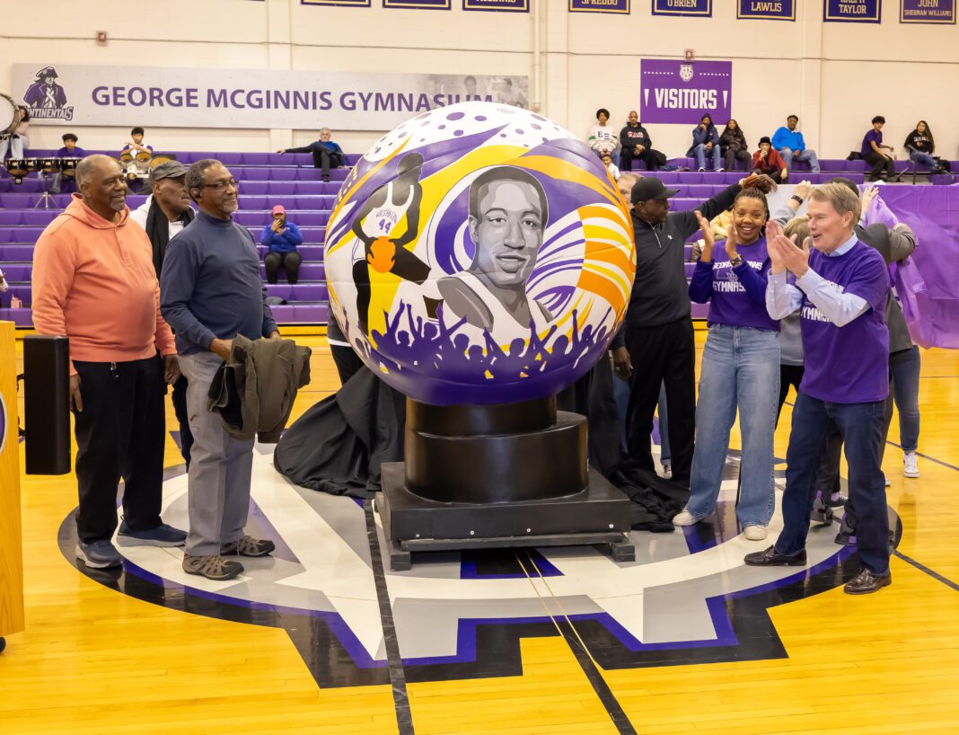 The George McGinnis Gymnasium renaming ceremony on February 20, 2025, at George Washington High School, in Indianapolis, Indiana. (Photo/Walt Thomas)