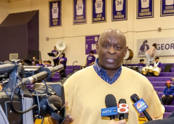Wayne Pack,during the George McGinnis Gymnasium renaming ceremony on February 20, 2025, at George Washington High School, in Indianapolis, Indiana. (Photo/Walt Thomas)