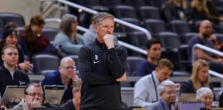 Indiana Mad Ants head coach Tom Hankins on March 3, 2025 at Gainbridge Fieldhouse in downtown Indianapolis, Indiana. (Photo/David Dixon)