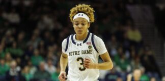 Hannah Hidalgo of Notre Dame ahead of 2025 NCAA March Madness.