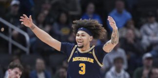 Tre Donaldson of Michigan during the Big Ten Semifinals.