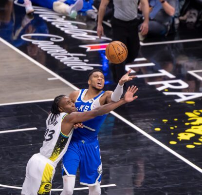 Giannis Antetokounmpo during the Indiana Pacer game.