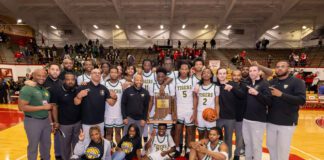 Crispus Attucks High School boy's basketball team defeated New Palenstine High School on March 22, 2025 at Southport Fieldhouse in Southport, Indiana. (Photo/Walt Thomas)