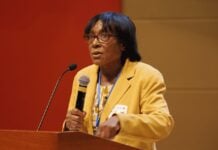 Dr. Virginia Caine speaks on the importance of the Marion County Health Department and the need for the city to step up to protect households from lead. (Photo/Angela Herrmann)