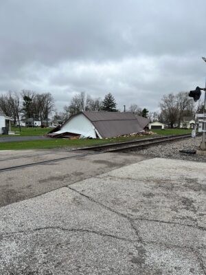 Scenes from the Bourbon, Indiana tornado that touched down on April 2, 2025. (Photo provided/press release)