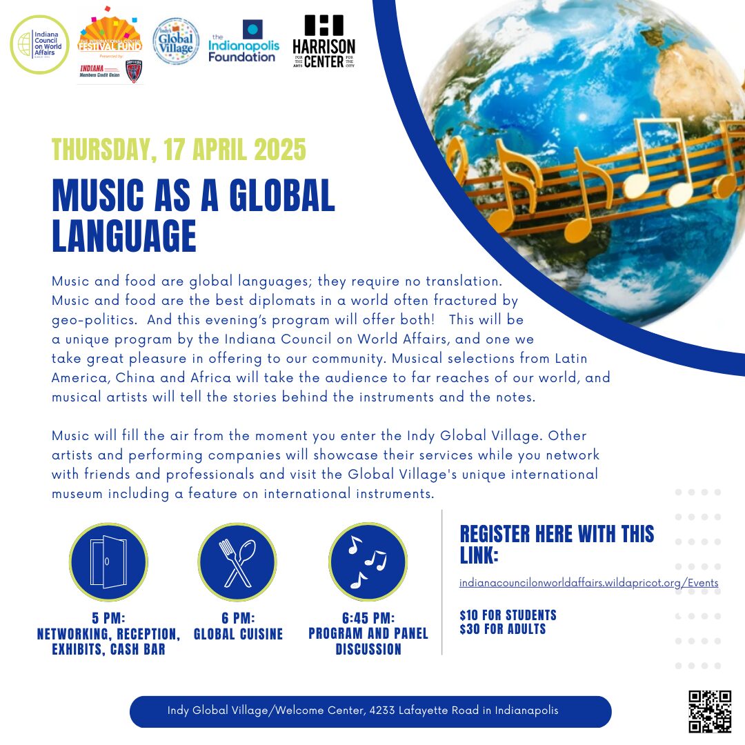 Music as a Global Language takes place at Indy Global Village at April 17. (Image provided/Indiana Council on World Affairs)