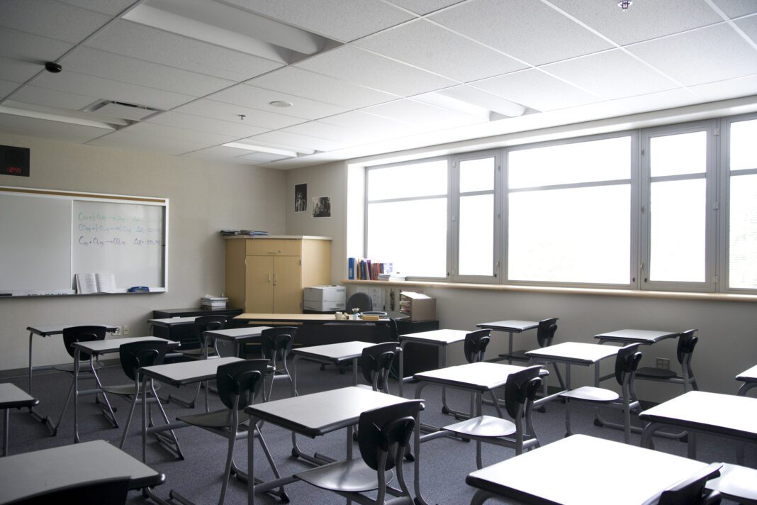 Getty Images of empty classroom.