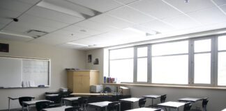 Getty Images of empty classroom.