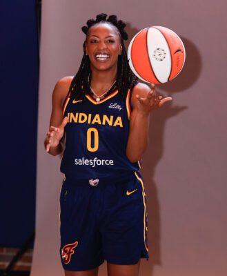 WNBA Indiana Fever Kelsey Mitchell Media Day 2025.