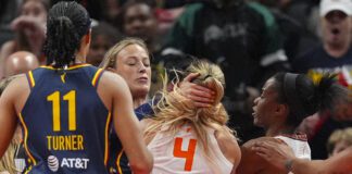 Indiana Fever Connecticut Sun WNBA basketball.