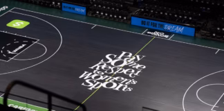 WNBA Atlanta Dream court floor.