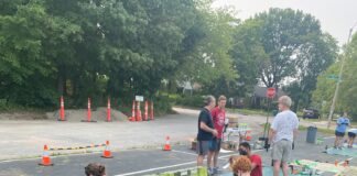 Tactical Urbanism projects on 10th Street in Community Heights. (Photo/Indy DPW via Facebook)